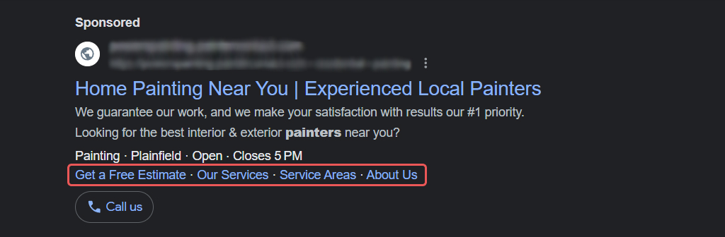 An ad copy with services
