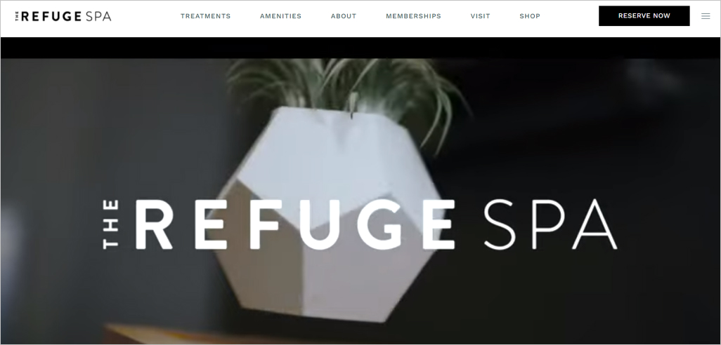 The Refuge Spa homepage