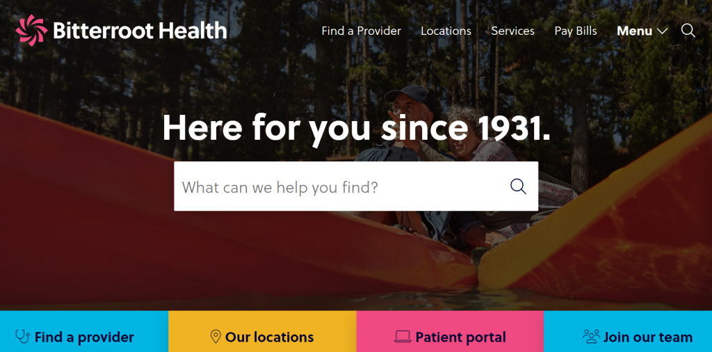 Bitterroot Health homepage