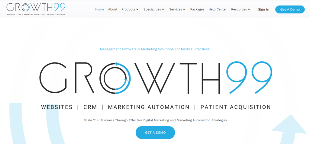 Growth99 homepage