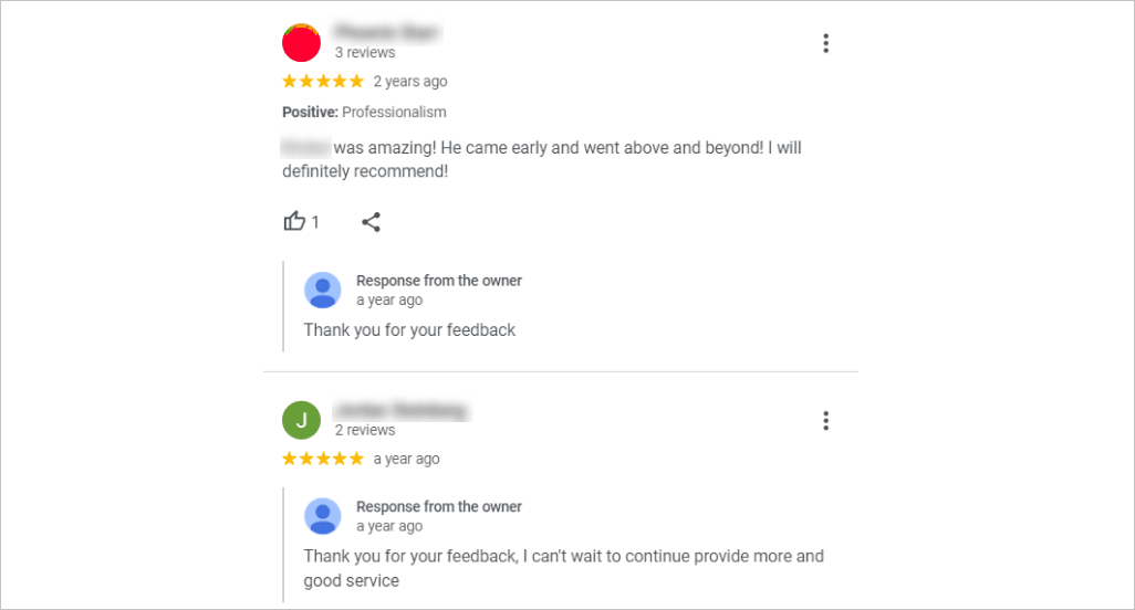 Reviews from Clients